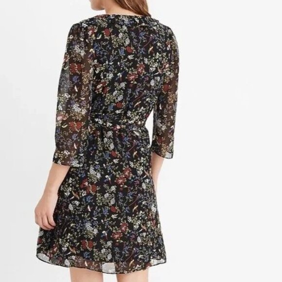 NWT Madewell Floral/Bird Wrap Dress s - Picture 1 of 10